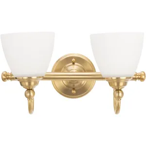 Nova Opal Glass Wall Sconce with Satin Brass Accent 2 Light by Lighting Inspirations, a Wall Lighting for sale on Style Sourcebook