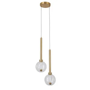 Vencha Meteor Sculptural Glass Orb LED Pendant with Gold Accent 2-Light by Vencha, a Pendant Lighting for sale on Style Sourcebook