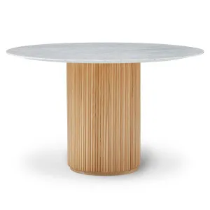 Gracie 120cm Round Dining Table in Real Carrara Marble by Luxo Furniture, a Dining Tables for sale on Style Sourcebook