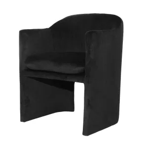Liora Velvet Curved Accent Armchair in Black by Luxo Furniture, a Chairs for sale on Style Sourcebook