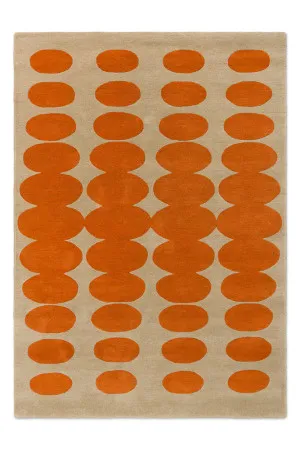 Orla Kiely Optical Oval Orange - Sand 157703 by Orla Kiely, a Contemporary Rugs for sale on Style Sourcebook