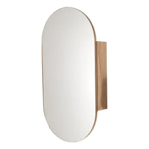 Lexington Oval Shaving Cabinet 450 Sgl Door Timber Veneer Sides by Rifco, a Shaving Cabinets for sale on Style Sourcebook