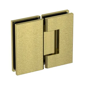 Extra Heavy Duty Large Glass to Glass 180 Degree Inline Hinge -Brushed Brass by Estelle, a Bathroom Fixtures for sale on Style Sourcebook