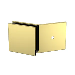 Boston 135 Degree Wall to Glass Bracket Polished Gold by Estelle, a Bathroom Fixtures for sale on Style Sourcebook