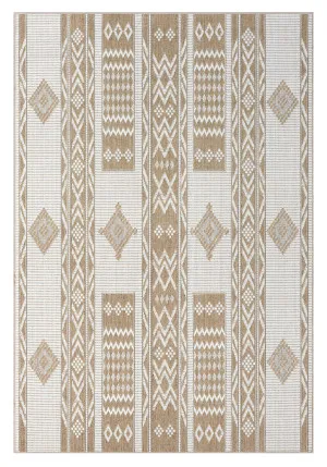 Sitaah Brown and Ivory Tribal Flatweave Indoor Outdoor Rug by Miss Amara, a Persian Rugs for sale on Style Sourcebook