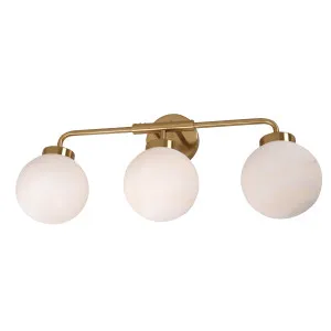 CLA Palla 3 Light Decorative Alabaster Sphere Wall Light with Round Iron Mount Brass by Compact Lamps Australia, a Wall Lighting for sale on Style Sourcebook