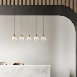 Lighting Republic Parlour Sphere Glass Pendant with Aged Brass Suspension Clear by Lighting Republic, a Lighting for sale on Style Sourcebook