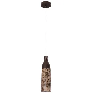 CLA Marmol Slim Marble Cylinder Pendant with Textured Iron Accents Brown Marble with Bronze Accent by Compact Lamps Australia, a Lighting for sale on Style Sourcebook