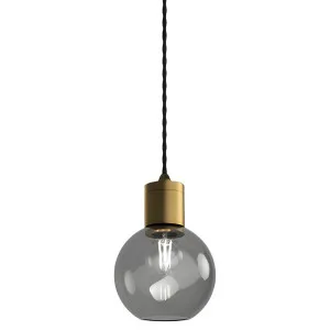 Lighting Republic Parlour Sphere Glass Pendant with Aged Brass Suspension Smoke by Lighting Republic, a Lighting for sale on Style Sourcebook