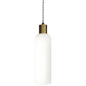 Lighting Republic Parlour Elong Glass Pendant with Aged Brass Suspension Opal by Lighting Republic, a Lighting for sale on Style Sourcebook