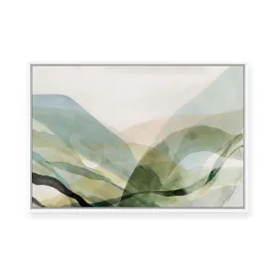 Green Ribbon Hills II | Framed Canvas by Luxe Canvas, a Painted Canvases for sale on Style Sourcebook