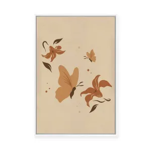 Butterflies and Flowers I | Framed Canvas by Mandy Tea Design, a Painted Canvases for sale on Style Sourcebook