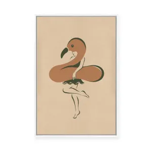 Flamingo Girl | Cropped | Framed Canvas by Mandy Tea Design, a Painted Canvases for sale on Style Sourcebook