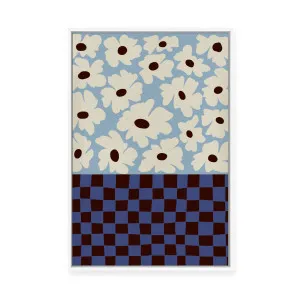 Flowers Checkerboard | Framed Canvas by Miho Art Studio, a Painted Canvases for sale on Style Sourcebook