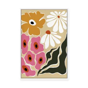 70s Retro Garden | Framed Canvas by Miho Art Studio, a Painted Canvases for sale on Style Sourcebook