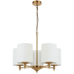 Telbix? Argos Contemporary 5 Light Pendant with Antique Gold Detailing Ivory by Telbix, a Lighting for sale on Style Sourcebook