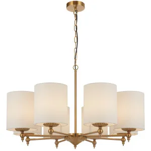 Telbix ?Argos Contemporary 8 Light Pendant with Antique Gold Detailing Ivory by Telbix, a Lighting for sale on Style Sourcebook