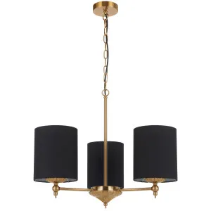 Telbix? Argos Contemporary 3 Light Pendant with Antique Gold Detailing Black by Telbix, a Lighting for sale on Style Sourcebook