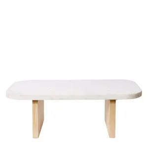 Jemila Coffee Table 120 cm White Marble and Natural Wood by James Lane, a Coffee Table for sale on Style Sourcebook