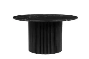 Paloma Marble Coffee Table Mango Wood Black Marquina Marble 85 x 85  x45 cm by James Lane, a Coffee Table for sale on Style Sourcebook