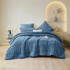 Morgan and Reid All Seasons Snuggle Fleece Smokey Blue Comforter Set by null, a Quilts & Bedspreads for sale on Style Sourcebook