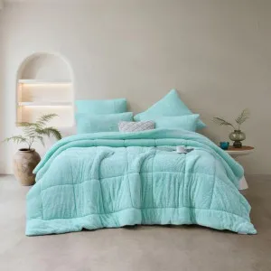 Morgan and Reid All Seasons Snuggle Fleece Mint Comforter Set by null, a Quilts & Bedspreads for sale on Style Sourcebook