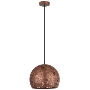CLA Botanica Embossed Dome Shade Pendant with Contemporary Leaf Motif Coffee by Compact Lamps Australia, a Lighting for sale on Style Sourcebook