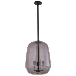 CLA Cuad Pendant with Layered Pyramid Glass Shade Smoke by Compact Lamps Australia, a Lighting for sale on Style Sourcebook