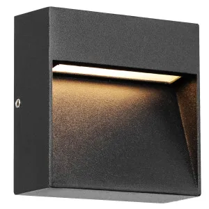 Telbix Musan Aluminium Square Outdoor LED Step/Wall Light Black by Telbix, a Outdoor Lighting for sale on Style Sourcebook