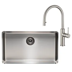 Titan Essentials Extra Large Bowl Sink & Pull Out Mixer Tap Package Stainless Steel TSSSPK702 by Titan, a Kitchen Sinks for sale on Style Sourcebook