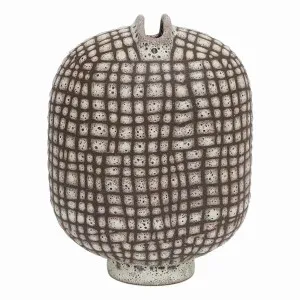 Checkers Vase Large 26x33cm in Chocolate/Cream by OZ Design, a Vases & Jars for sale on Style Sourcebook