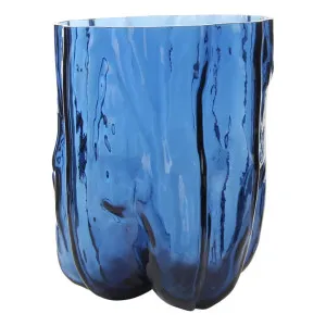 Wave Vase Small 22x27cm in Deep Blue by OZ Design, a Vases & Jars for sale on Style Sourcebook
