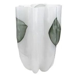 Wave Vase Large 26x37cm in White/Green by OZ Design, a Vases & Jars for sale on Style Sourcebook