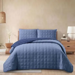 Morgan and Reid Stitch Blue Tide Cloudy Coverlet Set by null, a Quilt Covers for sale on Style Sourcebook