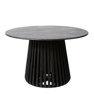 Azuka Marble Dining Table Round Black by Elme Living, a Dining Tables for sale on Style Sourcebook