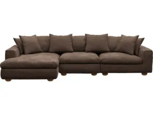 Tully Muse Chocolate Chaise Sofa - 3 Seater by James Lane, a Sofas for sale on Style Sourcebook