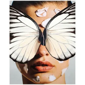 Dina Broadhurst Broken Wings White - Large 118 x 150 - Black Frame BRKN-WNGS-WHITE-BF-L by Dina Broadhurst, a Artwork & Wall Decor for sale on Style Sourcebook