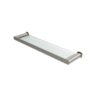 Oskar Brushed Nickel Metal & Glass Shelf by Otti Australia, a Bathroom Accessories for sale on Style Sourcebook