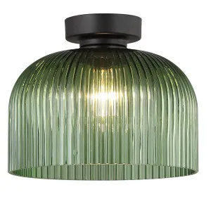 CLA Diyvintaj Ribbed Glass Dome Batten Fix Ceiling Light Green by Compact Lamps Australia, a Lighting for sale on Style Sourcebook