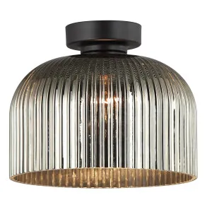 CLA Diyvintaj Ribbed Glass Dome Batten Fix Ceiling Light Chrome by Compact Lamps Australia, a Lighting for sale on Style Sourcebook