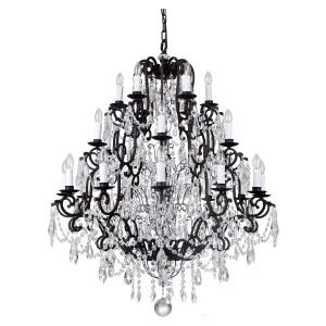 Bronze Salzburg Grand Crystal Chandelier 24 Light Grand by Lighting Inspirations, a Lighting for sale on Style Sourcebook