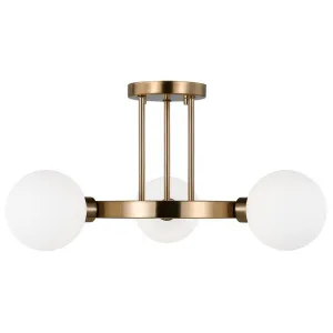 Sean Lavin Clybourn Semi-Flush Mount by Visual Comfort Generation Satin Brass by Visual Comfort & Co - Generation Lighting, a Lighting for sale on Style Sourcebook