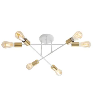 Oriel Lighting Muna Sputnik 6 Light Adjustable Statement Ceiling Light White by Oriel Lighting, a Lighting for sale on Style Sourcebook