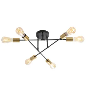 Oriel Lighting Muna Sputnik 6 Light Adjustable Statement Ceiling Light Black by Oriel Lighting, a Lighting for sale on Style Sourcebook