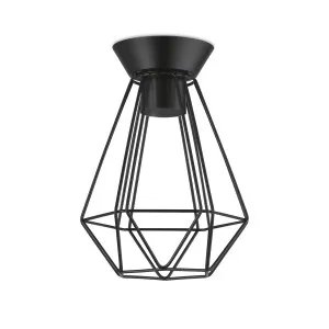 Eglo Tarbes Black Cage DIY Batten Fix Shade Small by Eglo, a Lighting for sale on Style Sourcebook
