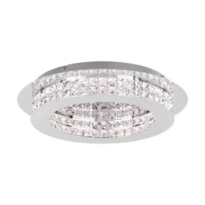 Eglo Chrome and Crystal Principe Round Close to Ceiling (CTC) Light Small by Eglo, a Lighting for sale on Style Sourcebook