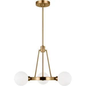Sean Lavin Clybourn 3 Light Chandelier by Visual Comfort Generation Satin Brass by Visual Comfort & Co - Generation Lighting, a Lighting for sale on Style Sourcebook