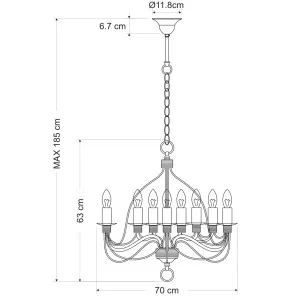 MDA Lighting Candice 8 Light Classic Candelabra Chandelier with Elegant Curved Arms Black by MDA Lighting, a Lighting for sale on Style Sourcebook