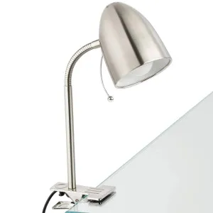 Eglo Lara Clamp Light Satin Nickel by Eglo, a Lamps for sale on Style Sourcebook
