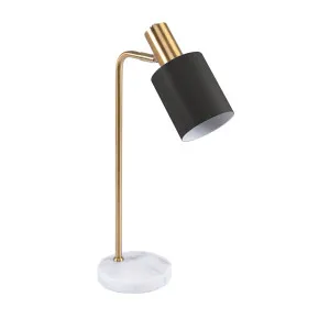 Domus Marisol Desk Lamp (E14) Black with White Marble by Domus, a Lamps for sale on Style Sourcebook